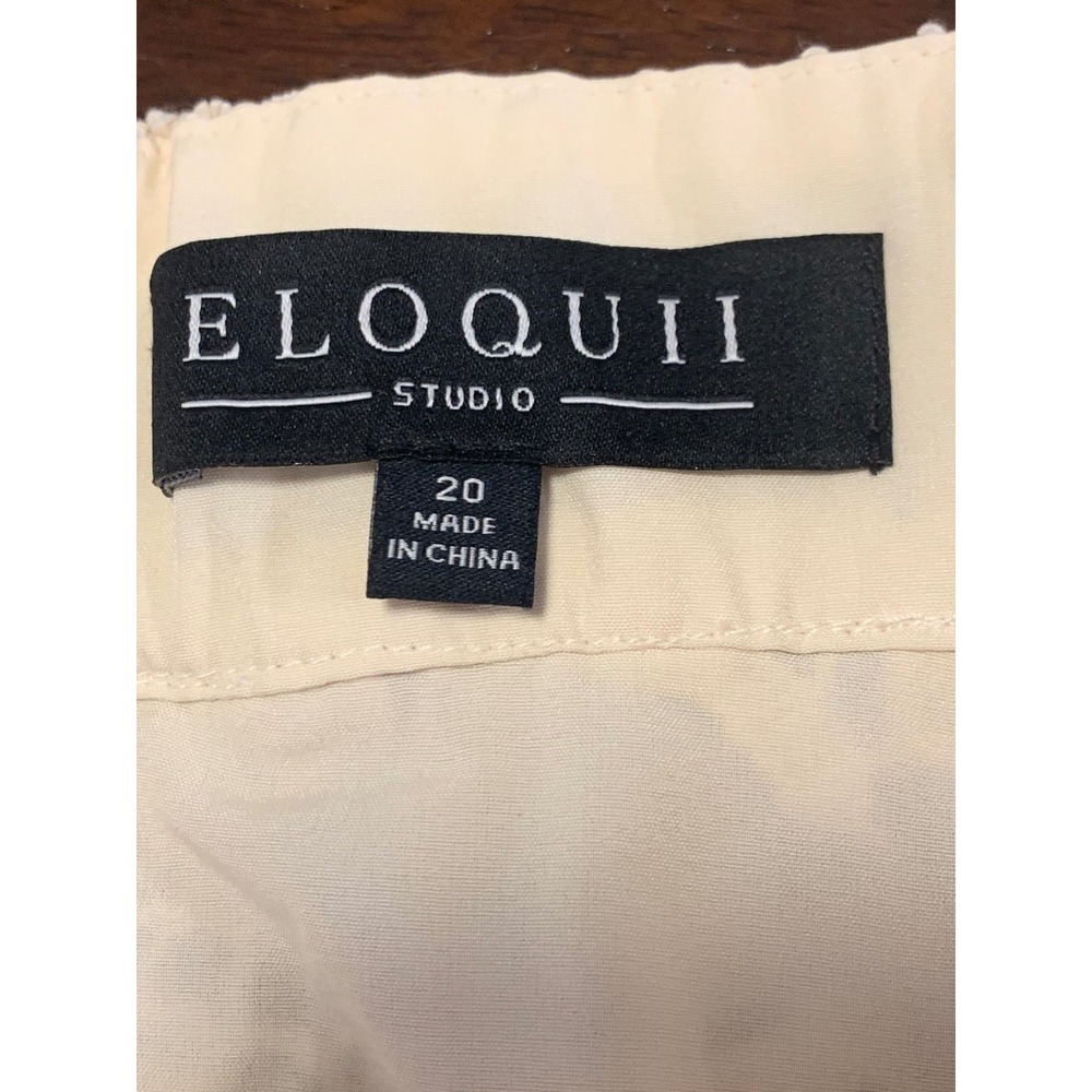 Eloquii Studio Cream Lace Midi Skirt  Plus Size 20 Boho Crochet Scalloped Hem - Picture 4 of 6